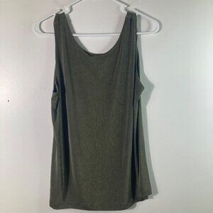 Womens Chicos Travelers Sleeveless Slinky Tank Top Green L Acetate Spandex